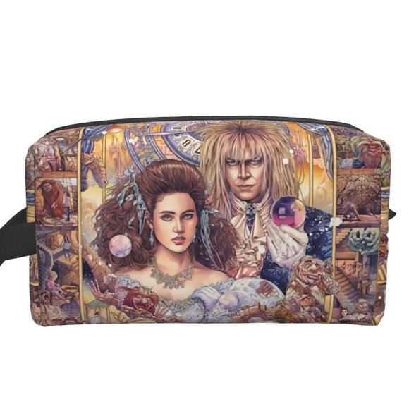 RARE Labyrinth Sarah & Jareth Travel Bag Jim Henson LARGE Cosmetics Toiletries - Picture 6 of 6